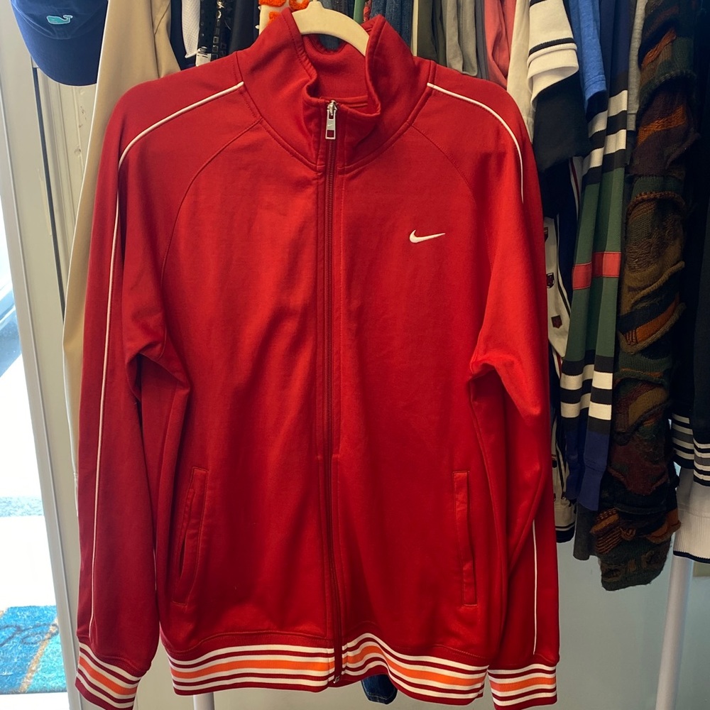 Nike Red Full-Zip Jacket with White Details